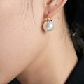 Miniatyrbillede 3 af 5: Elegante 925 Sterling Sølv Hvide Perle Dråbe Øreringe Dangle Stud