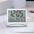 Miniatyrbillede 3 af 5: Sølv Digitalt Vækkeur Skrivebord Temperatur LCD Display