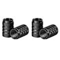 Miniatyrbillede 2 af 3: 4x Ventilkapper til bil, aluminium - sort sort