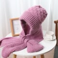 Miniatyrbilde 2 av 5: Rosa integrert ørebeskyttelse vindtett lue skjerf, vinter varm k