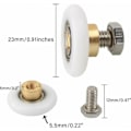 Miniatyrbilde 2 av 5: 4 stk dusjdørhjul 23 mm, erstatningshjul for dusj