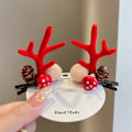 Pikkukuva 1 / 5: E-Deer Antler hiuspidikkeet 1 paria Grosgrain joulu hiuspidikkeet C