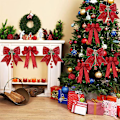 Miniatyrbild 5 av 5: Julband rosett, julglitter rosetter, stor julgran