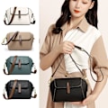 Miniatyrbillede 2 af 5: Sort læder trendy og alsidig crossbody taske, skuldertaske B