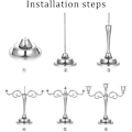 Miniatyrbilde 5 av 5: 3 Lysestaker for Bryllup, Sink Legering Stearinlys, Spisebord, Ca