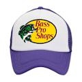 Miniatyrbild 1 av 4: Bass Pro Shop Utomhuskeps Truckerkeps Mesh - Herr och Dam One Size Fits All Snapback-förslutning - Perfekt för Jakt & Fiske - Perfekt Lila Purple
