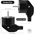 Miniatyrbild 2 av 4: Schuko-kontakt vinklad stickpropp 3-pack, jordad stickpropp med böjskydd, kontakt 250V (16A), strömstickpropp vinklad för utomhusbruk