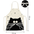 Miniatyrbild 2 av 5: Apron with Black Cat, Unisex Kitchen Apron, Cartoon BBQ Apron