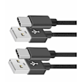 Miniatyrbild 1 av 5: 2 st USB C-kabel Typ C Snabbladdningskabel för Samsung Galaxy A12 / A32 / A42 / A52 / A72 Nylon Android Telefonladdare (1m, Svart)