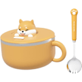 Miniatyrbilde 1 av 4: Japanske Ramen-gryter, Søte Keramiske Suppeskåler, Søt Katte Instant Ramen Nudelskål med Lokk Hund, Rustfritt Stål Ramen Skål for Shin Ramen