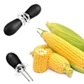 Miniatyrbillede 2 af 5: 8 stk. majsgafler i rustfrit stål, majsstativ, majskolbe, køkkenredskaber, lille rundt hoved, grillmajs (FMY) Black
