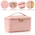 Miniatyrbillede 2 af 4: Rosa makeup taske, rejsearrangør til makeup, stor kosmetiktaske til kvinder, stor toilettaske til rejser