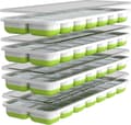 Pxcl Ice Cube Tray - Set of 4 Molds - Soft Base for Easy Ice Release - Save Space with Stackable Lids - Dishwasher Safe - BPA-Free Silicone
