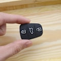 Miniatyrbillede 3 af 3: 2-pak 3-knaps bilfjernbetjenings nøgleknapper gummiknapper sorte indsatsknapper til bilnøgleskal reservedel