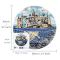 Miniatyrbild 2 av 5: 1000-bitars pussel för vuxna, jordglobspussel, Frihetsgudinnan, Eiffeltornet, stort runt pussel