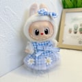 Miniatyrbild 1 av 3: Babykläder endast labubu sittande fest babykläder en eller två generationer vinyl dockkläder 17cm macaron blind box Labubu babykläder blue