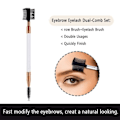 Miniatyrbillede 4 af 4: 3 stk. to-i-en børster Mascarabørster Makeup Øjenbrynsbørste Øjenvippekam Øjenbryn Øjenvippe Dual-c sort