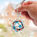 Miniatyrbillede 2 af 4: 6 stk DIY 5D Farverig Fodbold Diamantmaleri Nøglering Kit D