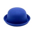 Flat-top Fedora Hatt Unisex Ensfarget Imitert Ull Retro Rund Lett Jazzhatt 56-58cm Hodeomkrets royal blue