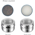Pikkukuva 3 / 5: Magneettiset maustepurkit, setti sisältää 12 magneettista maustepurkkia, ruostumaton teräs