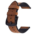 Miniatyrbillede 1 af 5: 22mm Armbånd, Læder og Silikone Smartwatch Armbånd Comp