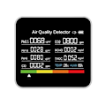 Miniatyrbild 1 av 5: 9 i 1 Luftkvalitetsmätare CO2-mätare Koldioxiddetektor CO2 CO TVOC HCHO PM2.5 PM1.0 PM10 Tempe