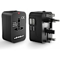 Miniatyrbillede 1 af 5: Rejseadapter, Universal /EU/US/AU-stik International Rejse Stikdåse med 2 USB-porte til over 200 lande