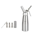 Miniatyrbilde 1 av 5: 500 ml Krembryter/Visp i Aluminium med 3 Dekorasjonsdyser i Rustfritt Stål og 1 Rengjøringsbørste, Lekkasjesikker