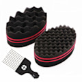 Miniatyrbilde 1 av 5: Magic Curl Svamp Twist Svamp Dobbeltsidig Hårbørste Svamp Hår Svamp Twist Curl Svamp Magic Hårfletter Spoler Dreadlock Curl Børste 2 deler