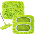 Pikkukuva 1 / 5: Uudelleenkäytettävät kuivat mikrokuitumoppiliinat märkämoppeihin, yhteensopiva Swiffer Sweeper Mopin kanssa, korvaavat moppipäät kovapuulattioiden puhdistukseen