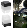 Miniatyrbild 4 av 4: Solcellstaket Solcellslampor Kvadratiska Solcellsstolpbelysning, Utomhus Stolptoppsbelysning för Staket Däck (2-pack)