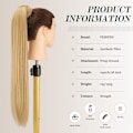 Miniatyrbilde 4 av 5: Lang wrap around hestehale-forlengelse, rett syntetisk hårforlengelse Golden brown