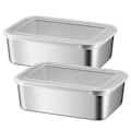Miniatyrbilde 1 av 5: Matbeholdere i rustfritt stål, matboks for måltidsforberedelse, perfekt for kjøkken, fryser og mikrobølgeovn, rektangulær, gjenbrukbar