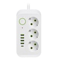 Miniatyrbilde 1 av 5: Vit 2M EU-kontakt Multi-Standard Stikkontakt Skjøteledning Strømstripe med USB Type-C Hurtiglading Nett DB