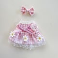 Miniatyrbild 2 av 3: Babykläder endast labubu sittande fest babykläder en eller två generationer vinyl dockkläder 17cm macaron blind box Labubu babykläder pink
