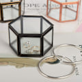 Miniatyrbillede 5 af 5: Ringboks ringboks glas smykkeskrin geometrisk opbevaring ringe øreringe kæder til stue bryllup black