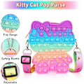 Miniatyrbild 2 av 5: Pop-plånbok för flickor, Kitty Cat Pop på sin Fidget-plånbok Axelväska Leksaker Tryck på bubblan Crossbody-väska Söt Stressavlastande Gåvor för barn - lila