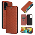 Pikkukuva 1 / 4: Kotelo Samsung Galaxy A52s 5g Hiilikuitukotelo Folio Flip Suojaava Magneettinen Kuori Etui Coque Ruskea ingen