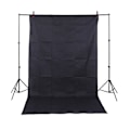 Miniatyrbillede 2 af 4: Sort baggrund 1,6x2M Professionel fotostudiebaggrund Mat