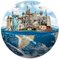 Miniatyrbild 1 av 5: 1000-bitars pussel för vuxna, jordglobspussel, Frihetsgudinnan, Eiffeltornet, stort runt pussel