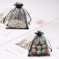 Miniatyrbillede 3 af 4: 100 stk. 5,9x7,8 tommer (15x20 cm) Organza smykkeposer med snoretræk Bryllup Fest Gaveposer