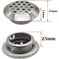 Miniatyrbillede 2 af 5: 35 stk. 25 mm Ventilationsgitter i Rustfrit Stål Rundt Net Åndbart - til Køkkenmøbler Rustfrit Stål Ventilationsmundstykke - til Skabe Skabe Udstødningsluft Ventilation
