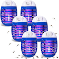 Miniatyrbild 1 av 5: 6-pack myggfångare inomhus för flygande insekter, elektronisk myggdödare myggfälla med LED-ljus för uteplats, sovrum, kök, kontor