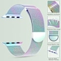 Miniatyrbillede 4 af 5: Rustfrit stål mesh loop magnetisk spænde erstatning for iWatch armbånd (41mm/40mm/38mm, Regnbue).