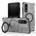 Magnetisk skal til OnePlus Nord 5 5G roterende metalstativ PC + TPU bagside Grey