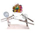 Miniatyrbilde 5 av 5: 2024 Ny Ballong Bambusmann-kamp – Håndlagde trefektedukker – Raskt 2-spillers bordballongspill – Whack-a-Balloon partyspill 30cm X 5mm