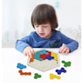 Miniatyrbillede 3 af 3: 14 stk Træ Hexagon Puslespil - Form Block Tangram Hjernevridende Legetøj Geometri Logik IQ Spil Montessori Pædagogisk Gave til Alle Aldre Udfordring