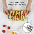 Miniatyrbillede 3 af 5: 4-pak taco holdere i rustfrit stål, premium taco stativ, kan rumme 2 eller 3 tacos