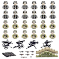 Miniatyrbild 1 av 5: 24 st/set Militär Soldater Byggklossar Leksaker WW2 Armé Soldat Mini Actionfigurer Stridsleksak Med Utrustning För Pojkar Barn Födelsedagspresenter
