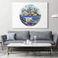 Miniatyrbild 5 av 5: 1000-bitars pussel för vuxna, jordglobspussel, Frihetsgudinnan, Eiffeltornet, stort runt pussel